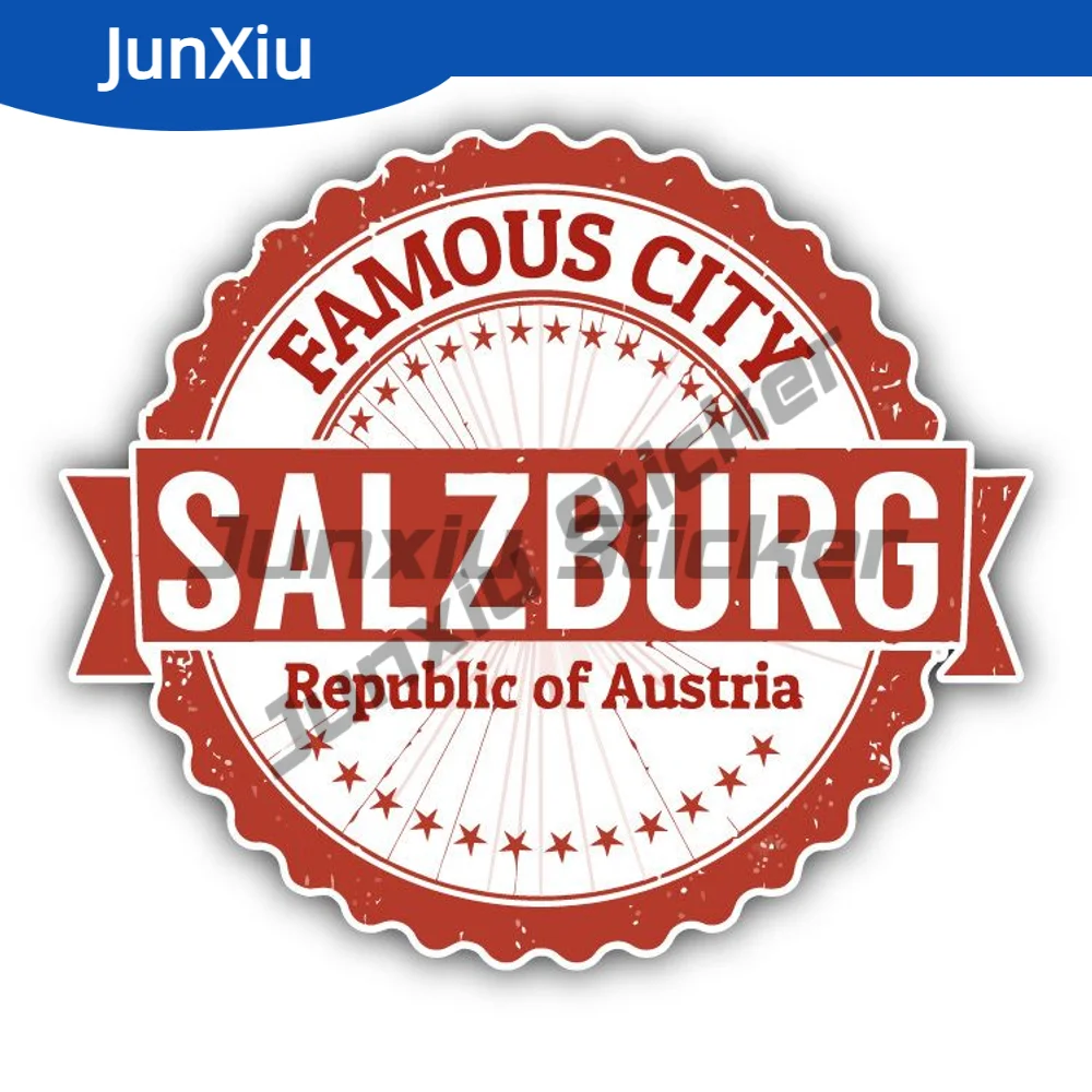 

Salzburg City Sticker Austria Travel Stamp Scratch-proof Decal Exterior For Car Bodywork Laptop Phone Guitar Yacht Bumper Cover