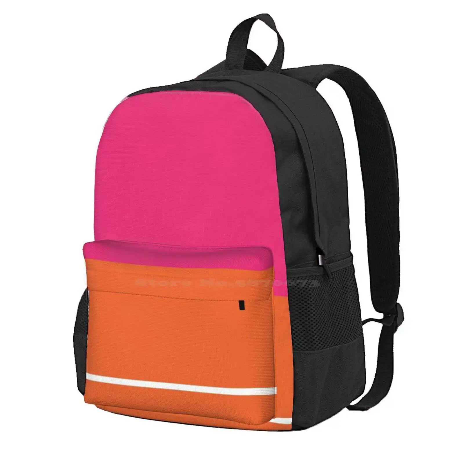 Hot Neon Pink And Orange Pop Minimalist Solid Color Block Hot Sale Schoolbag Backpack Fashion Bags Citrus Colorblock Cool Cyan