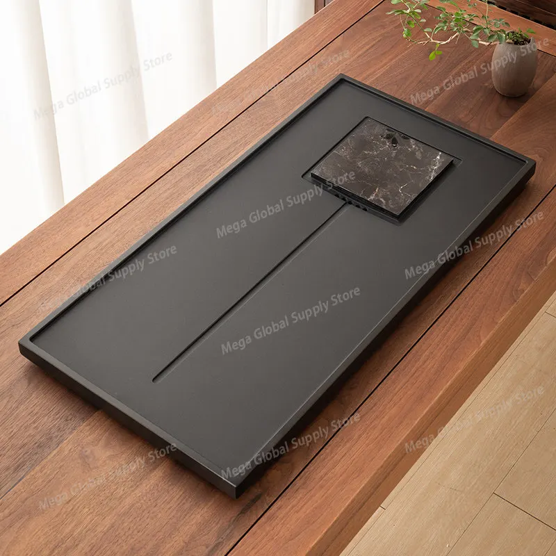 

Natural Stone Tea Tray Modern Luxury Rectangular Tea Tray Serving Living Room bandeja de bambu para cozinha Rectangular Tray