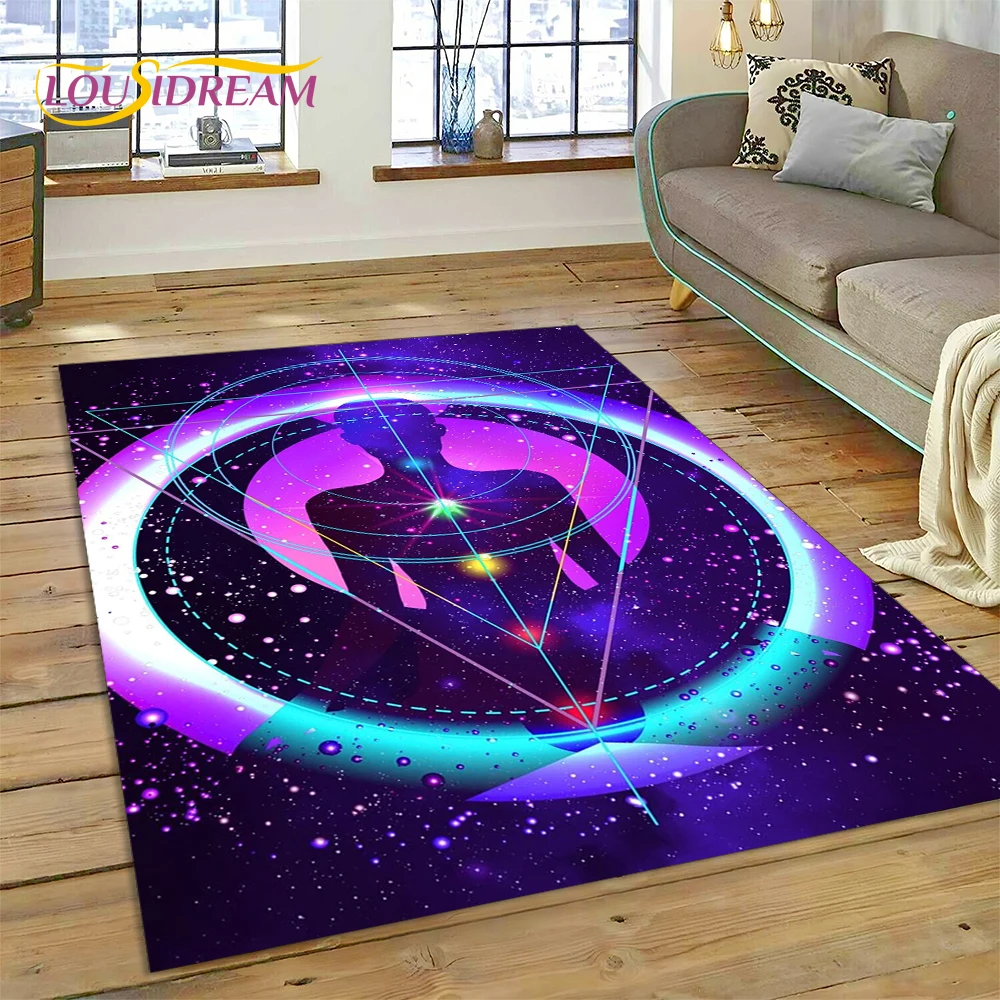 Naturalize Yoga Zen Meditation Rainbow 7 Chakra Carpet Rug for Home Living Room Bedroom Sofa Doormat Decor,Area Rug Non-slip Mat