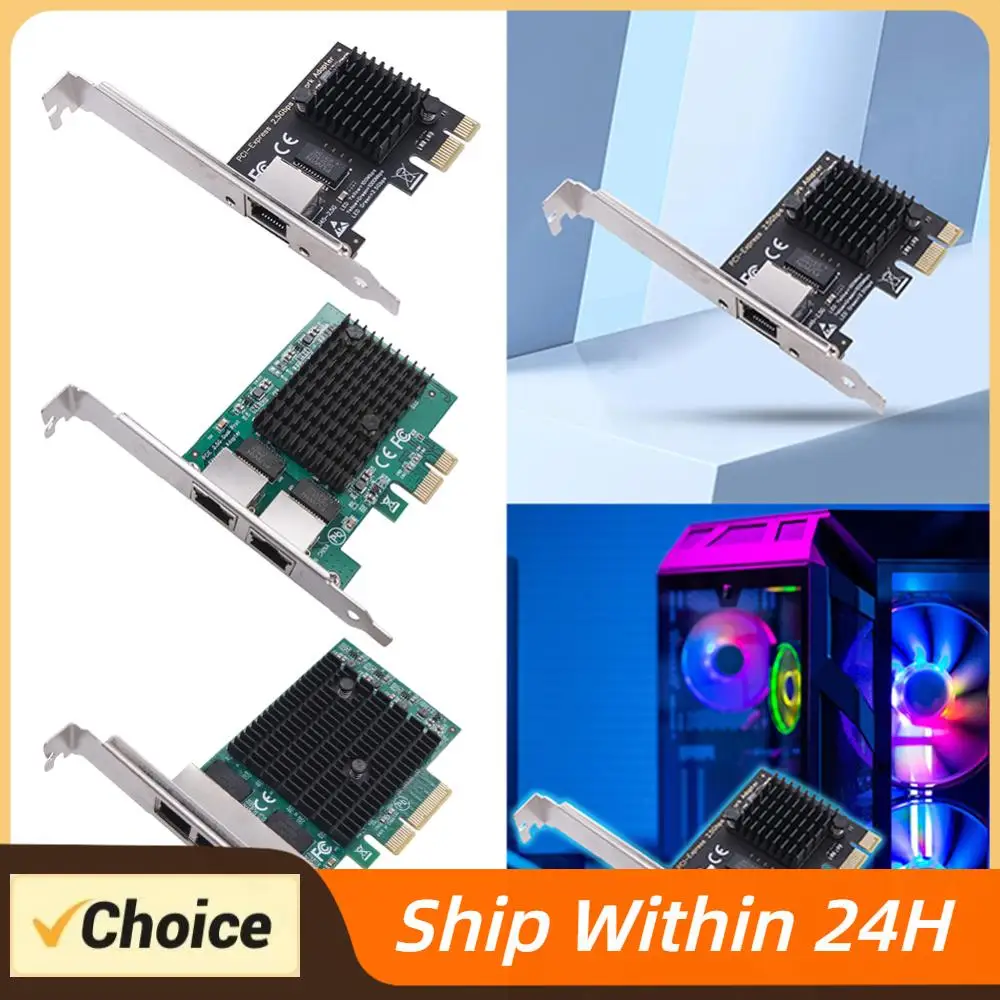 

Сетевая карта PCIe 2.5 Гбит/с с 1/2/4 портами, сетевой адаптер PCIe, RJ45 NIC, гигабитная Ethernet-карта PCI Express с чипом RTL8125BG для настольных ПК
