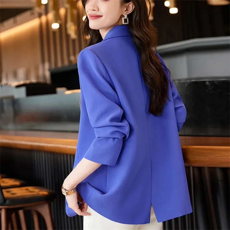 Suit Jacket Women's Spring Autumn 2023 New Explosions Fashion Casual Temperament High-quality Suit Collar One Button Blazer Top