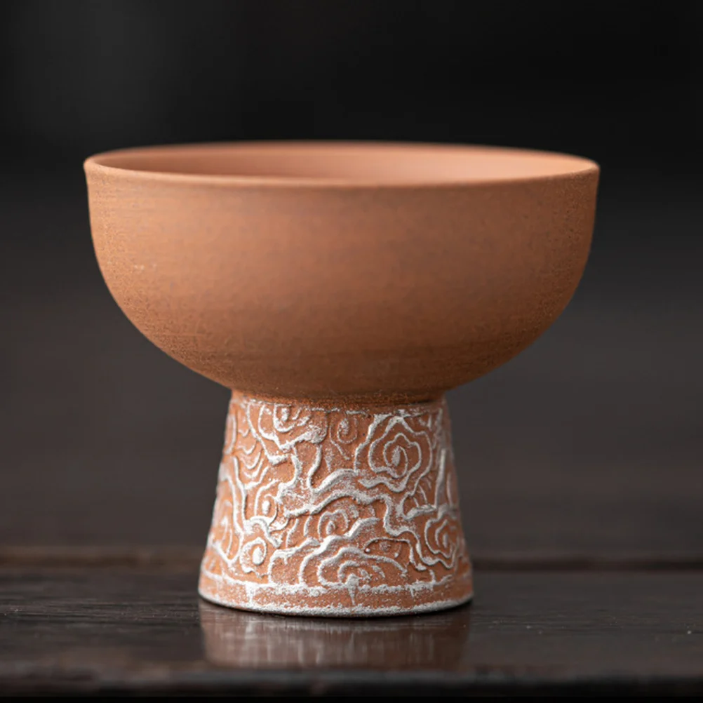 

Ceramic High Footed Tea Cup Smooth Surface Retro Design Restaurant Teaware Ceramic Cups for Tea Kung Fu Teaware