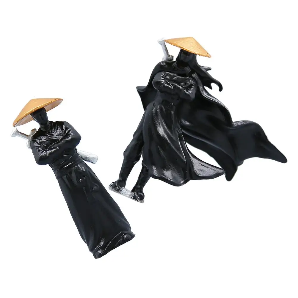 Figuras de guerrero chino antiguo, 2 uds., nament de escritorio, estatuas de micropaisaje, baratijas de caballeros para terrario de bonsái