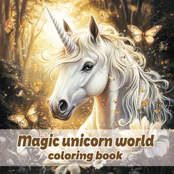 Adult Picture Book: Enchanting Unicorn Colouring Book Whimsical Animated Designs