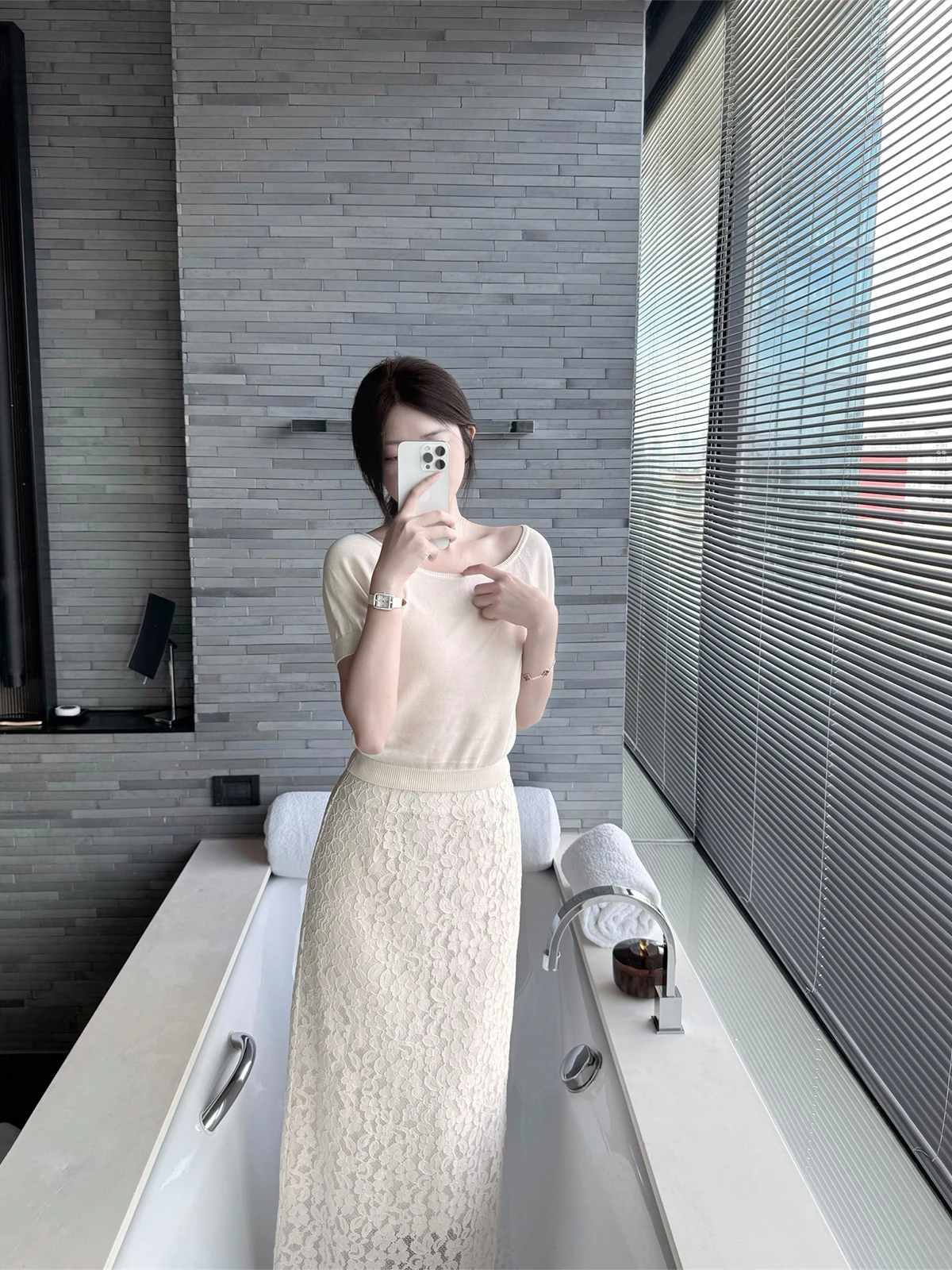 

Zearzz Soft Breathable High Quali Ice Silk 2Way Wear Knitted Si Women Summer Top Comfortable Commute Sle Straight Cut