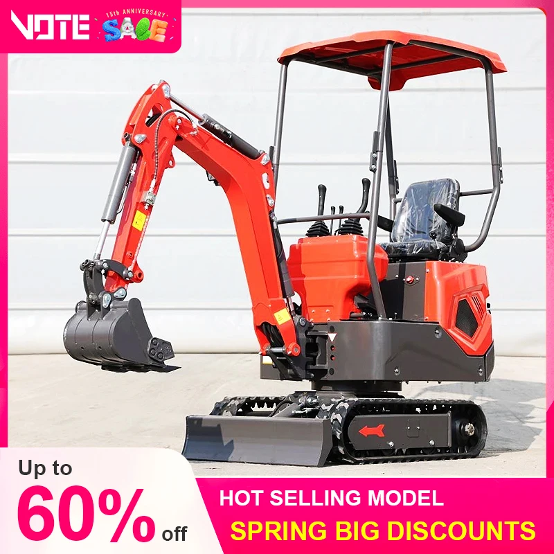 

1 Ton Mini Excavator Low Price Micro Compact Kubota Engine Pump Core Components Wholesale Mini Crawler Digger Made in China