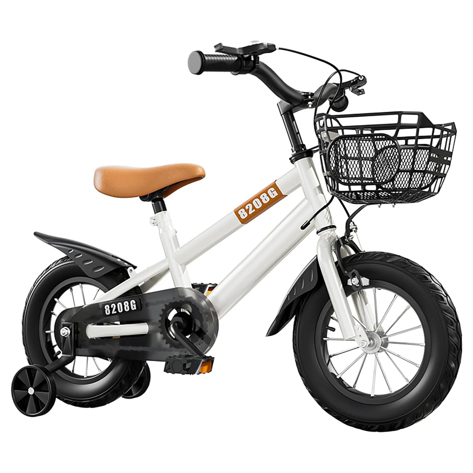 14 Inch Kids Bike Bicycle for Kids Ages 3-6 Years with Training Wheels Basket Adjustable Seat Wear-resistant Tires Kids Bicycle