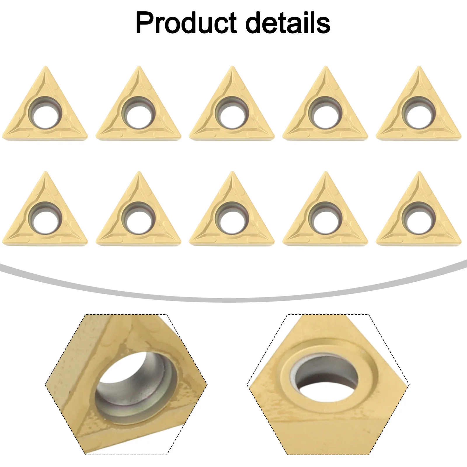 

10pcs TCMT16T308 carbide indexable bits suitable for lathe tools in roughing and finishing operations on metals