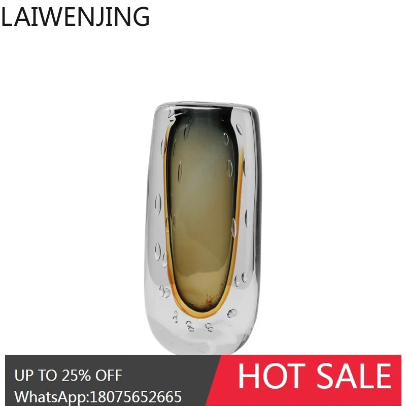 

HLZ Simple Glass Vase Ornament for Home Living Room Bedroom Dining Table Decoration