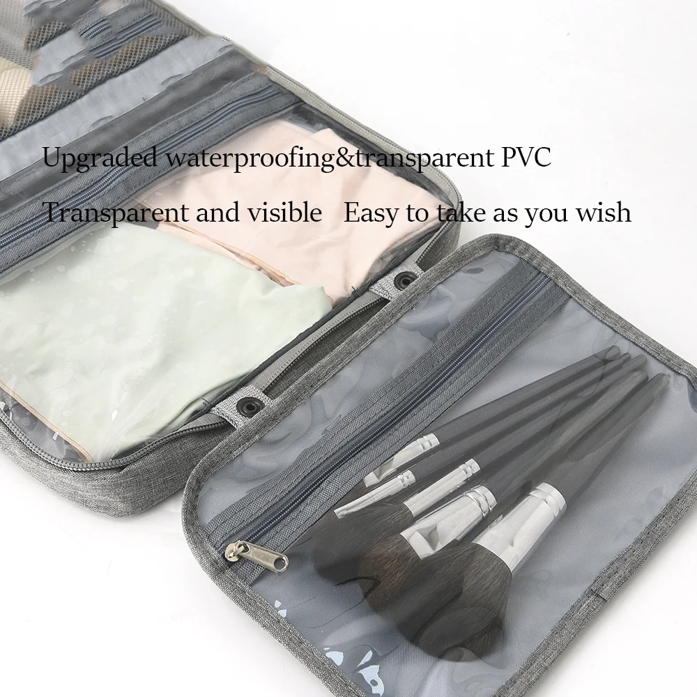 حقيبة مستحضرات التجميل متعددة الوظائف 4 أضعاف مقاومة للماء الجاف الرطب فصل المحمولة للسفر مستحضرات التجميل فرش أدوات الزينة #4