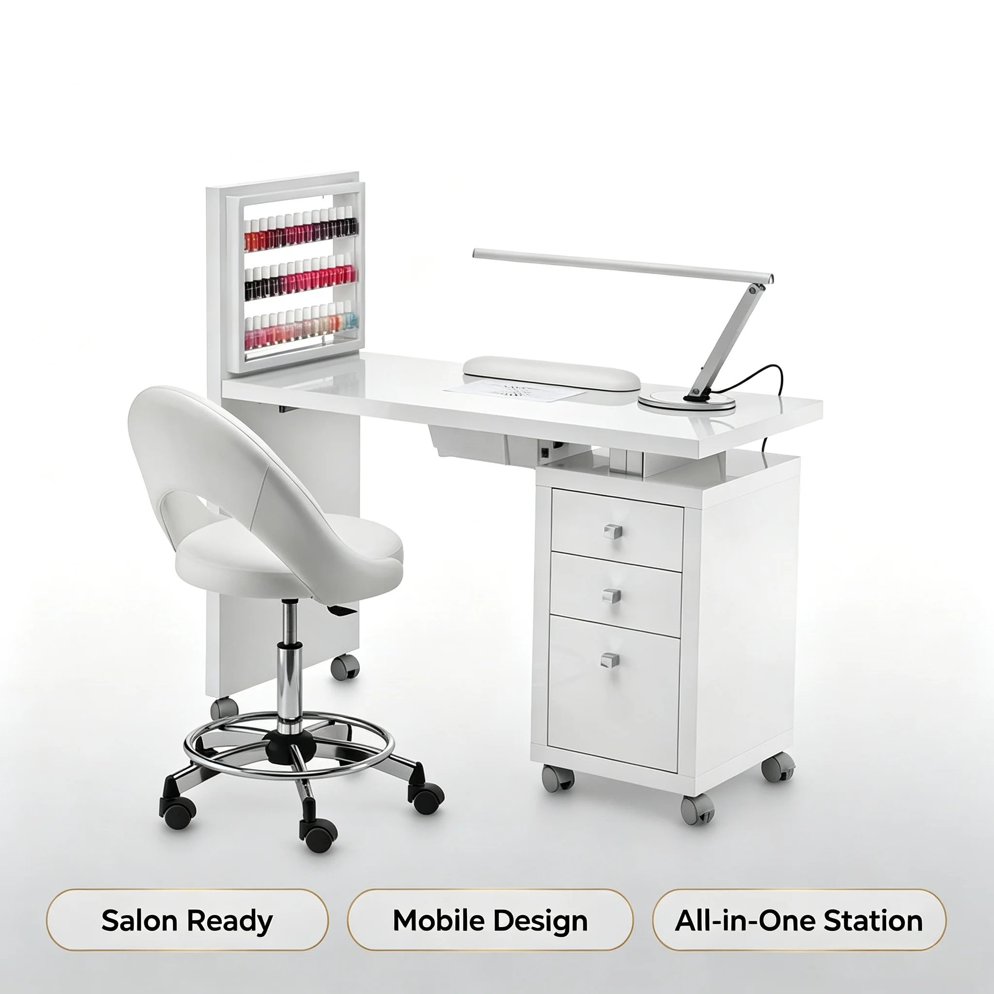 Mobile Manicure Table All-in-one Nail Desk Manicure Station All-in-one Nail Desk Manicure Station