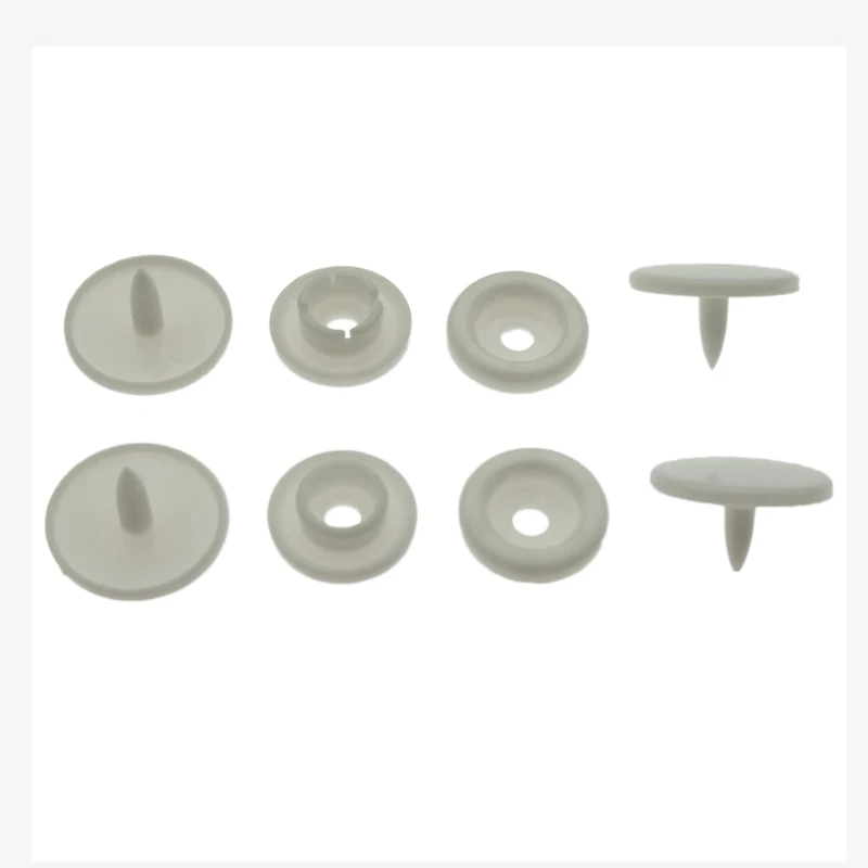 High Quality Bulk Customized Matte Or Glossy White Color Press Snap T5 Button Plastic Fasteners For Clothes 50000 Sets/carton