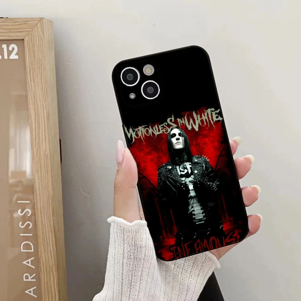 M-Motionless In White Phone Case For iPhone 15,14,13,12,11 Plus,Pro,Max,XR,XS,X,7,8 Plus,SE,Mini Silicone Soft