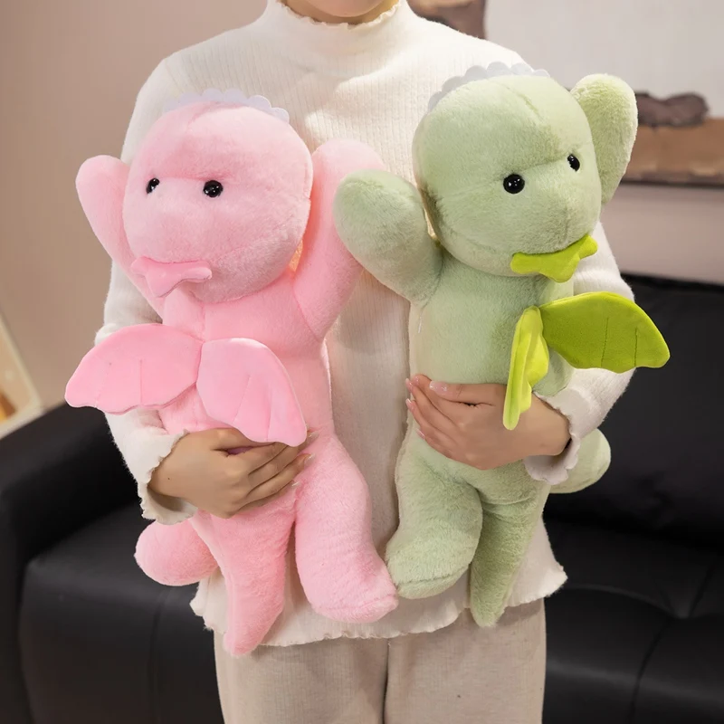 

Мягкая игрушка-динозавр с большими длинными крыльями ангела, 55-120 см, милый мультяшный крокодил, плюшевая кукла, подушка для парня, лучший подарок