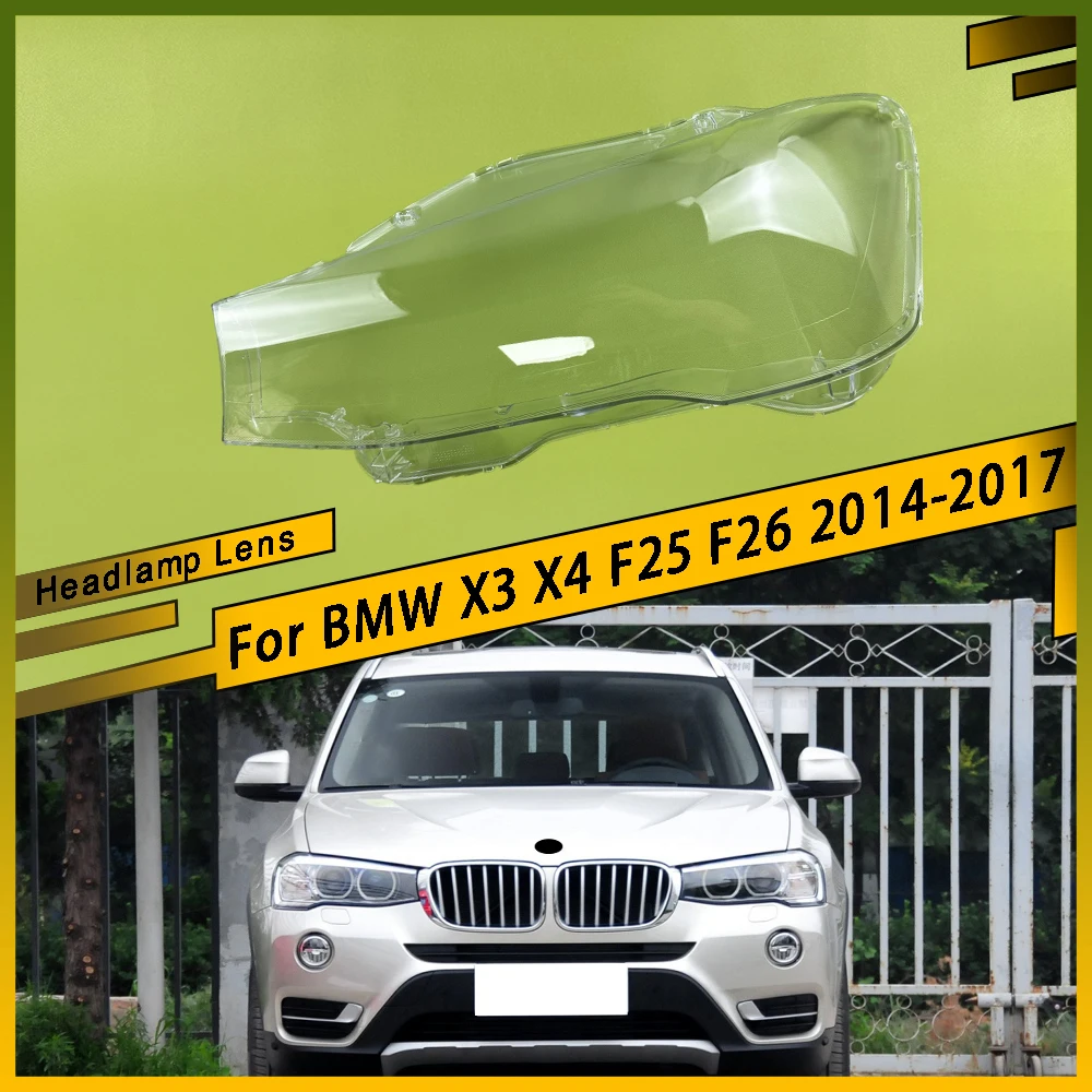 

Крышка фары автомобиля, передняя линза, стеклянная фара, прозрачный абажур, авто чехол для BMW X3 X4 F25 F26 2014 2015 2016 2017