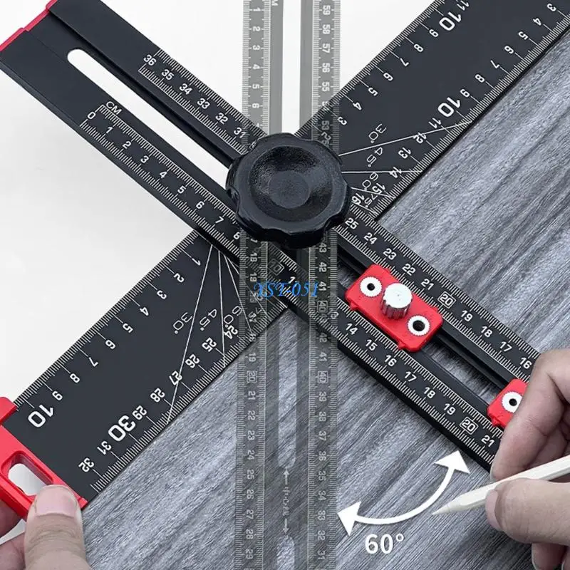 E15A 3 In 1 Marking Positioning Ruler Builder Scribing Tool For Woodworking Accuracy Tool Aluminum Alloy