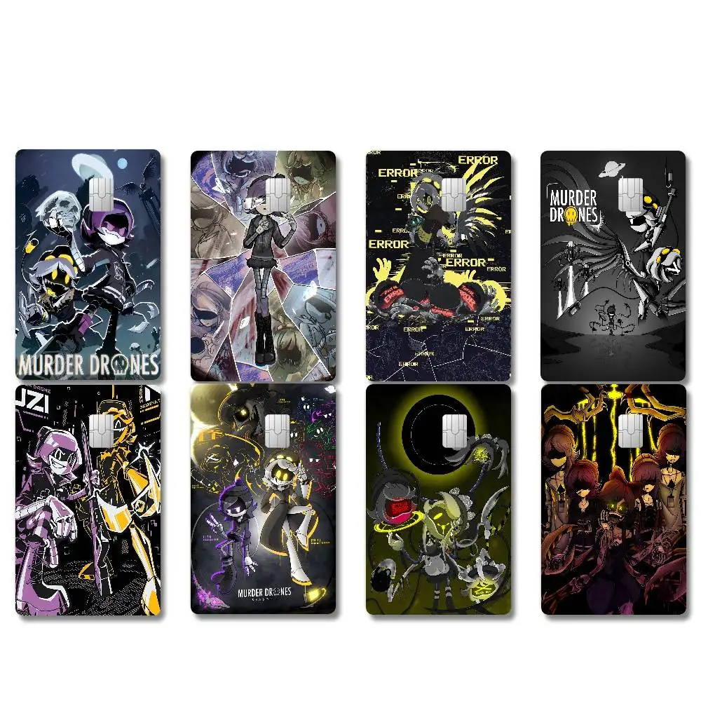 M-Murder D-Drones Whitepaper Game Anime 4pcs 1Set Funny Shell On Off Ultra Thin No Fade Sticker Skin Cover Film For Debit