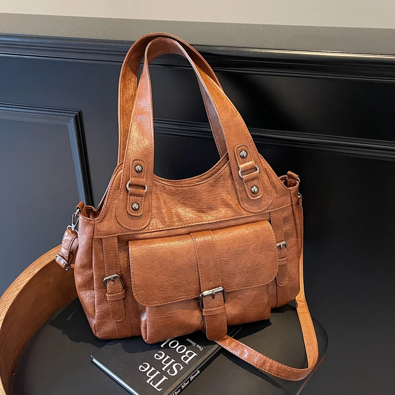 

High Quality Women PU Leather Handbags Shoulder Bag Fashion Ladies Solid Messenger Bags for Women Casual Female Crossbody Bag