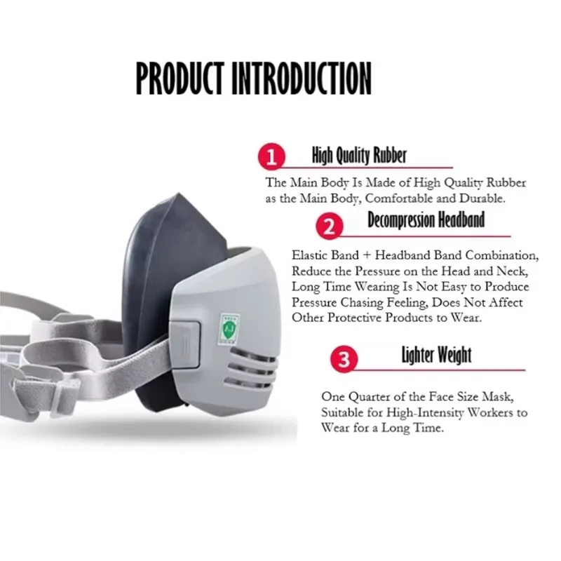 Filter Cotton Respirator Half Face Dust-proof Mask Anti Industrial Construction Dust Haze Fog Safety Gas mask