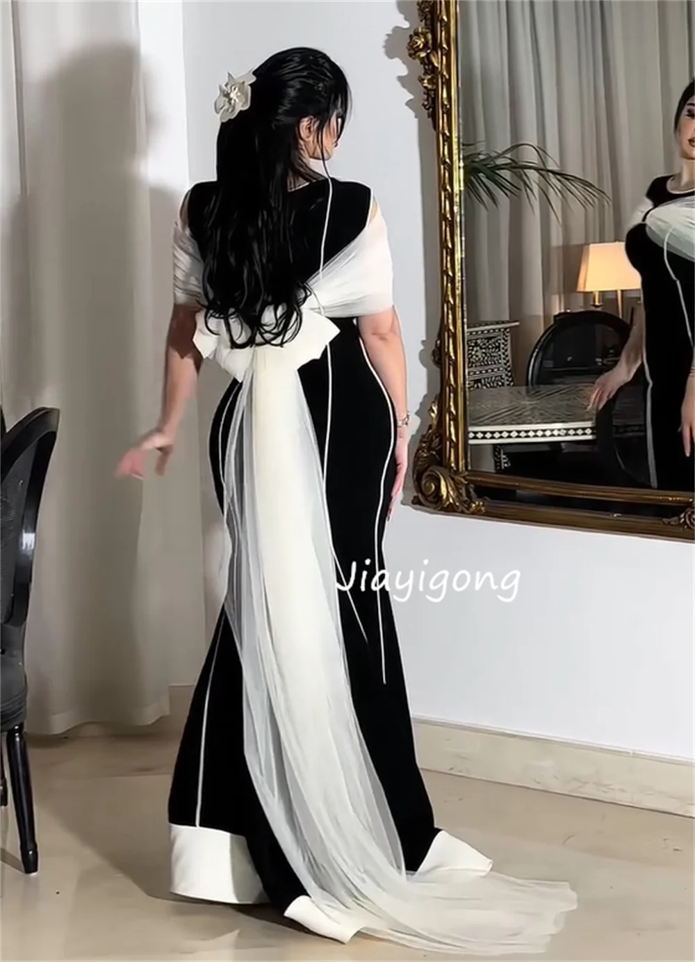 Vestidos largos personalizados con cuello redondo y trompeta plisada, Jersey de moda para fiesta, ocasión a medida, estilo chino a juego
