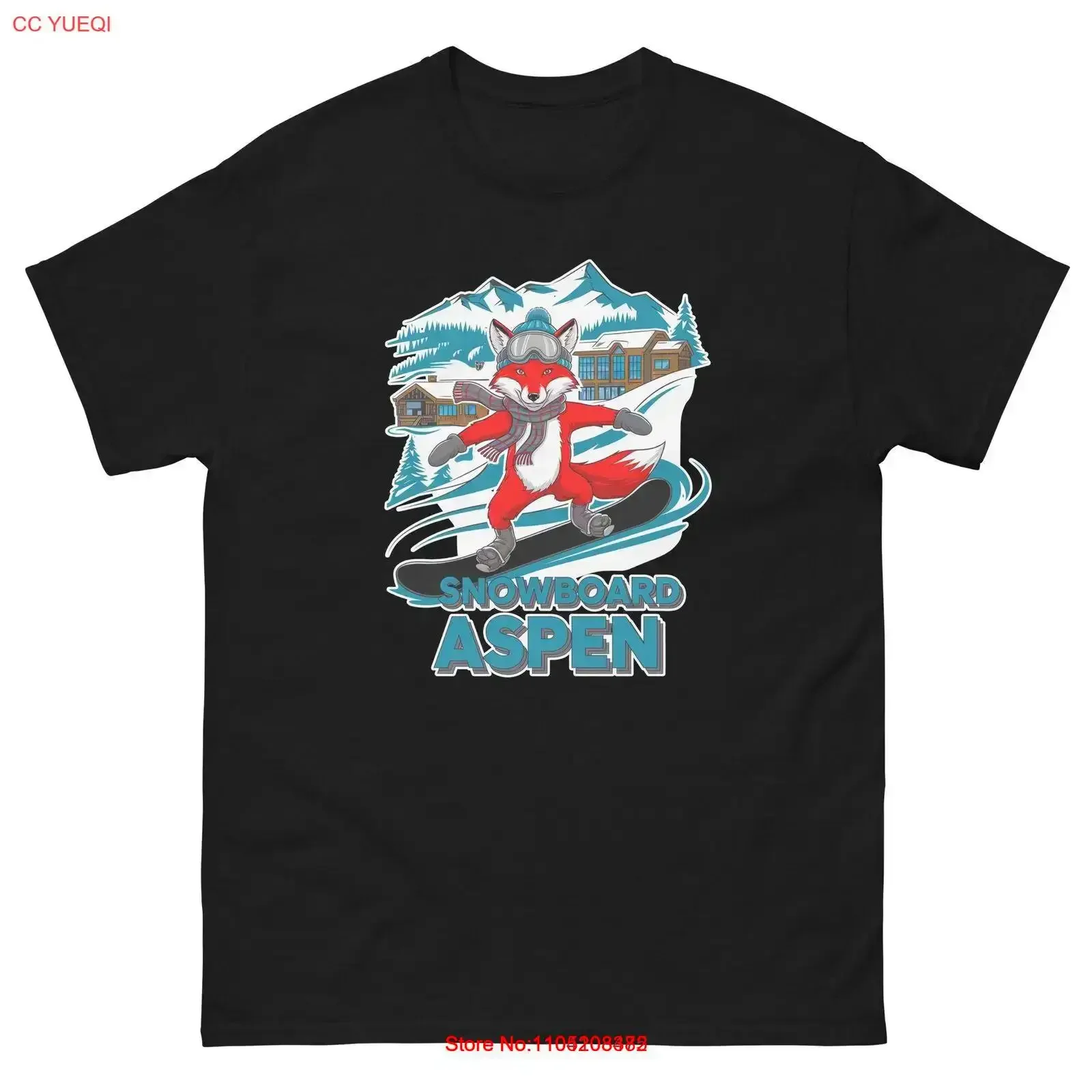 تي شيرت على الجليد Aspen Fox USA على الجليد على شكل حيوانات، ملابس مصممة مغسولة عتيقة للجنسين، أنيقة قليلاً وناعمة