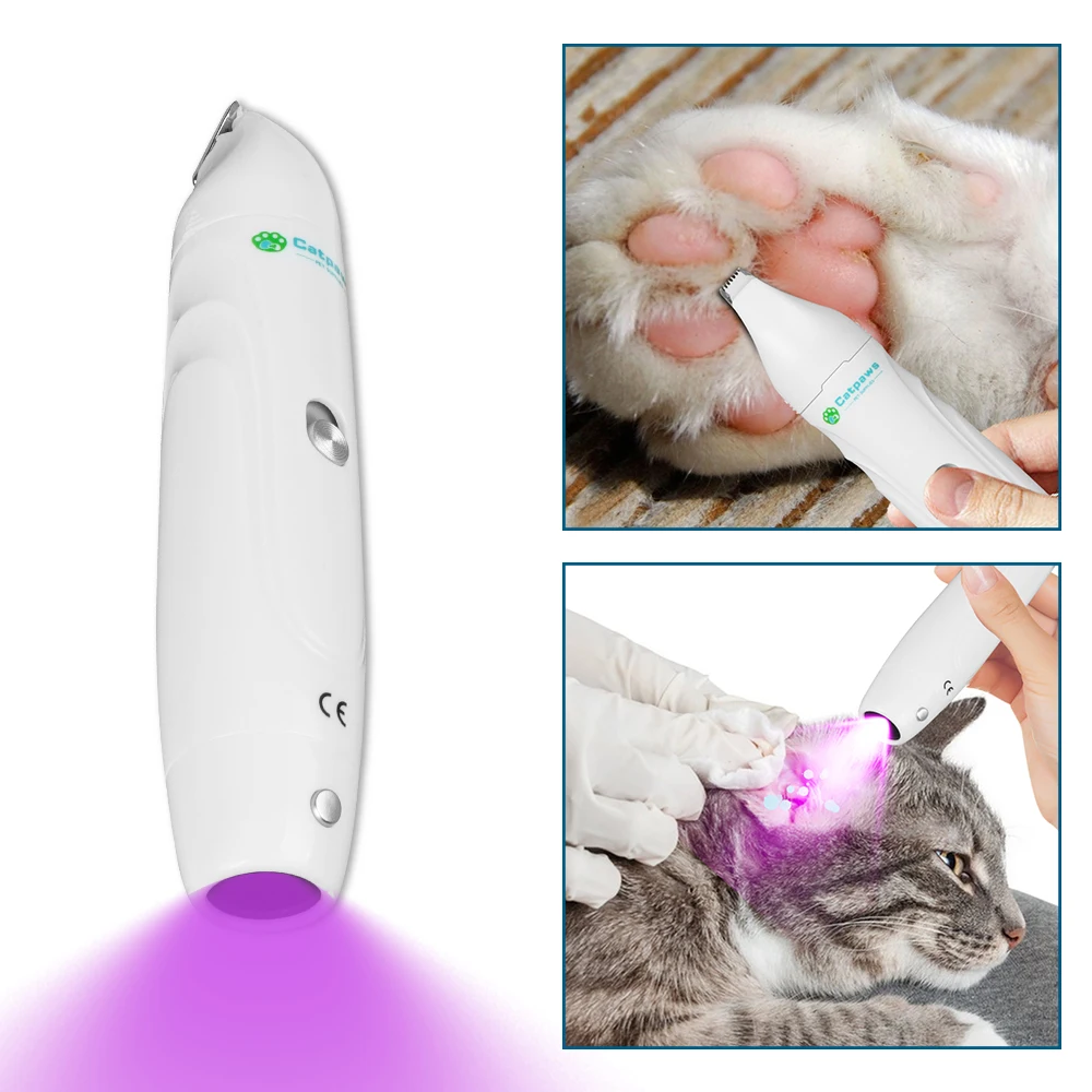 Pet Hair Trimmer Electric USB Rechargeable For Cat Foot Shaver With Wood’s Lamp Pet Cilppers For Dog Paws Grooming Apparatus