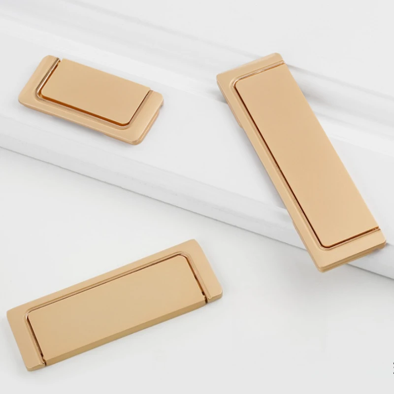 Simple Flat Concealed Buckle Drawer Cabinet Handle Invisible Gusset Furniture Hardware Aluminum Alloy Cabinets Closets Handle