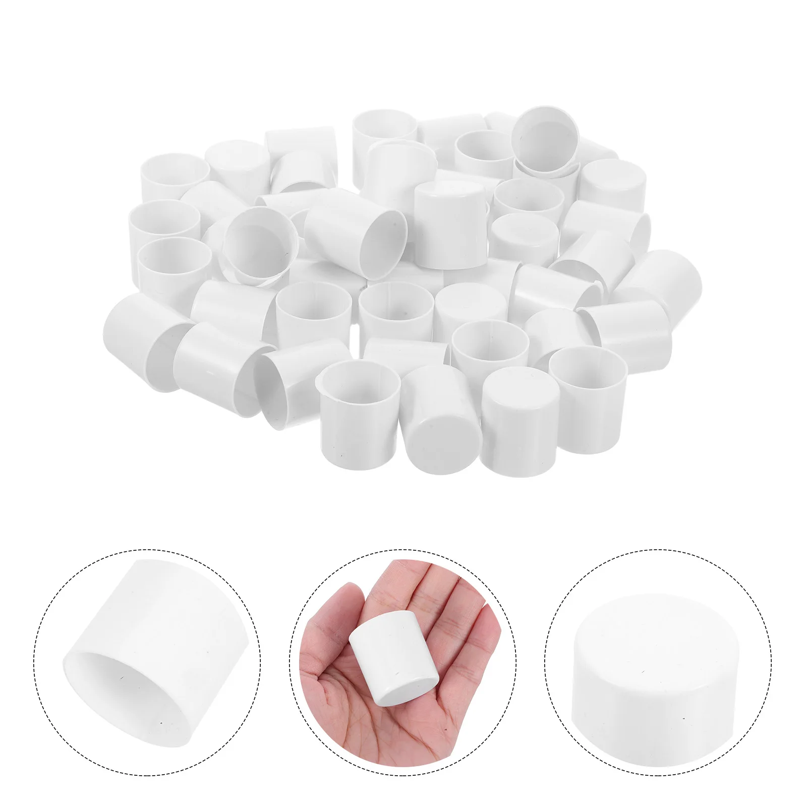 

50pcs Plastic Light Socket Covers Diy Lamp Holder Cup Light Bulb Protector Flat Head Anti-Drop Replacement Covers Easy
