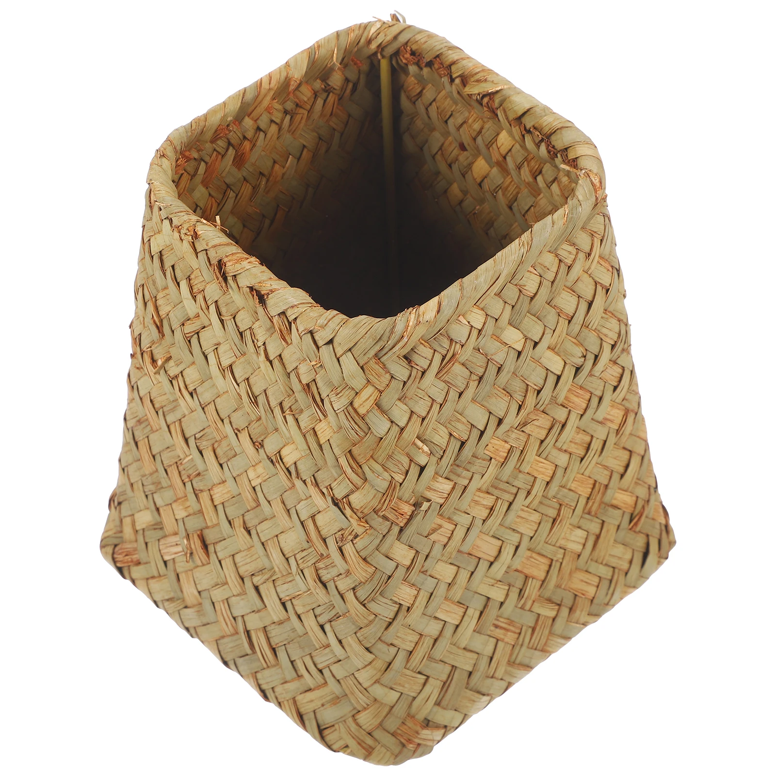 

Straw Woven Flower Vase Decorative Rustic Style Hand Straw Woven Container for Home Office Balcony Desktop Dried Flower