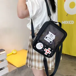 Y2K Cute Clear ItaBag Women's Lolita Backpack Kawaii Girl Shoulder Bag DIY Display Transparent Pocket Japanese Doll Tote Handbag