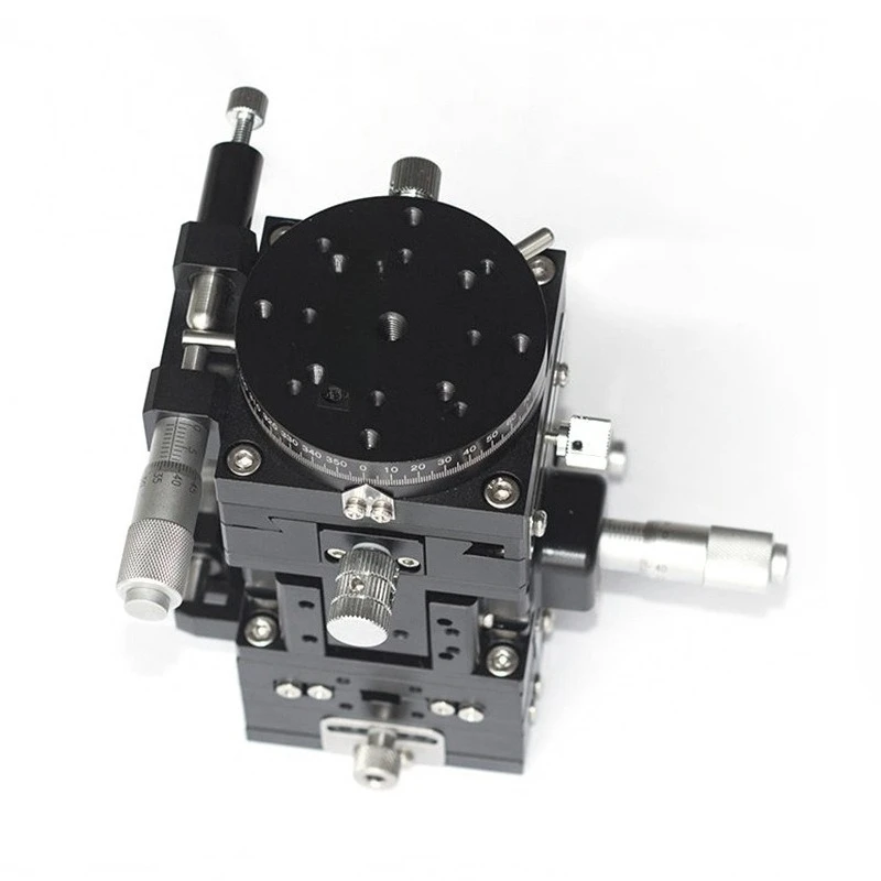 Five-axis manual fine-tuning slide XY lifting arc rotating platform multi-dimensional slide