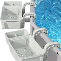 Pool Storage Basket with Cup Holders All-Around Organizer Swimming Pool Hanging Storage Basket Above Ground Pool Accessories
