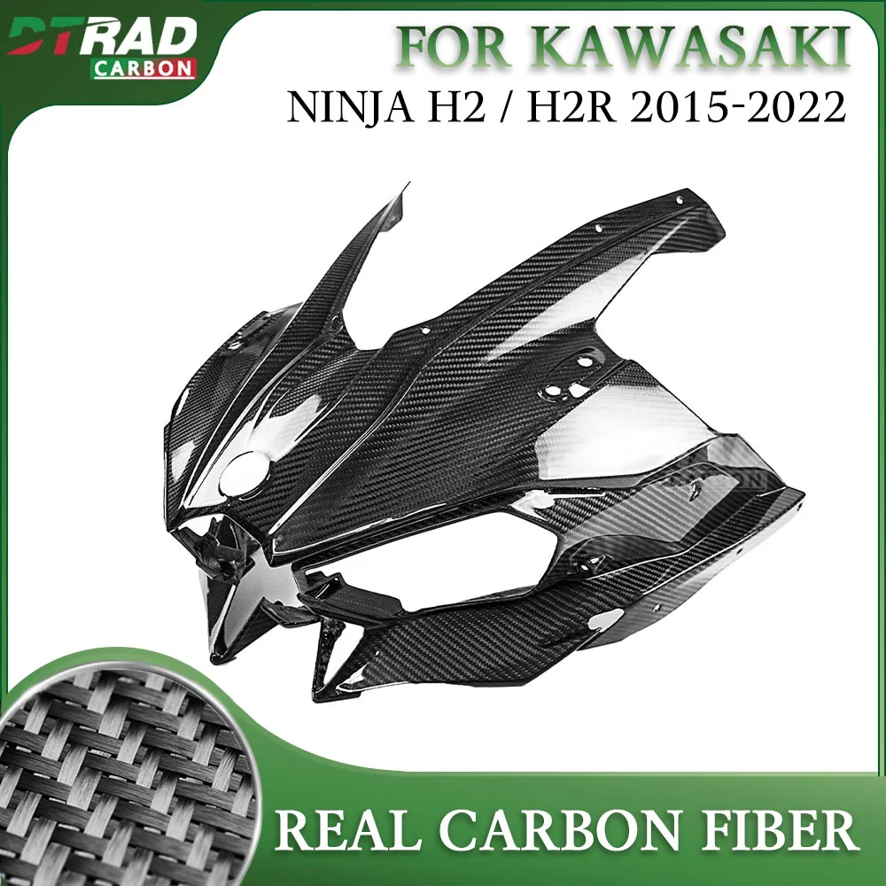 For KAWSAKI NINJA H2 H2 R 2015-2022 H2R Accessorise Carbon Fiber Front End Fairing Kit Motorcycle Head Modification Moto parts