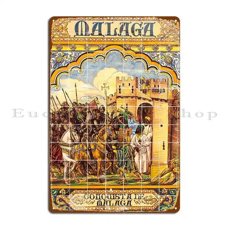 Malaga Azulejos-letrero de Metal para decoración de Club de garaje, diseños de diseño, placa de pared, cartel de estaño