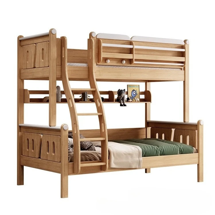 

Full solid wood mother and child bunk beds, small bunk beds, rubber wood