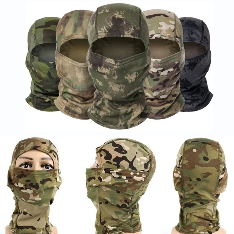 Camouflage Balaclava Cap Outdoor Sunscreen Breathable Full Face Mask Bicycle Motorcycle Helmet Inner Cap Men Women Cycling Mask