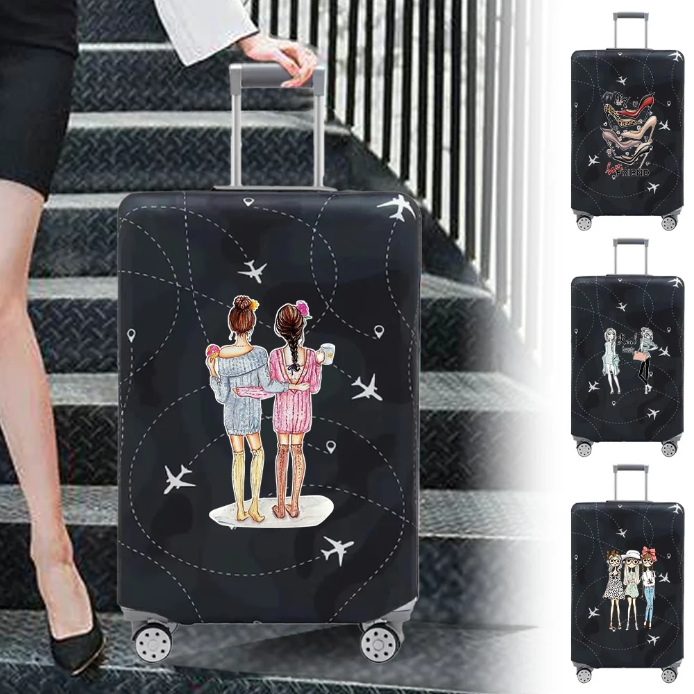 Luggage Cover Stretch Fabric Suitcase Protector Baggage Dust Case Cover Suitable for18-32 Inch Suitcase Case Friendship Series