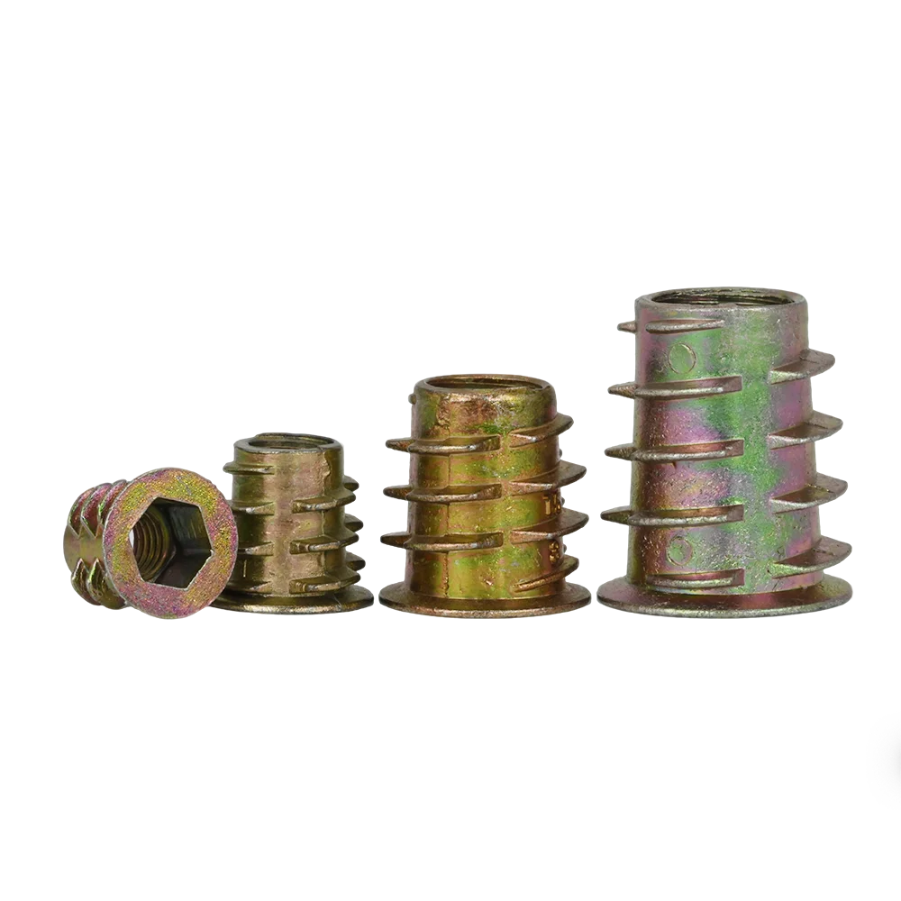 M4 M5 M6 M8 M10 Zinc Alloy Hex Drive Socket Furniture Embed Nut Woodworking Thread Insert Nuts For Cabinet Table Desk Bed Chair