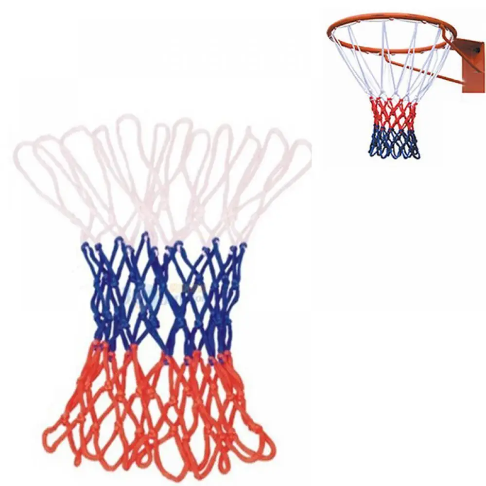 

Wear-resistant Sports Mesh Basketball Net Standard Red White Blue Goal Rim Net