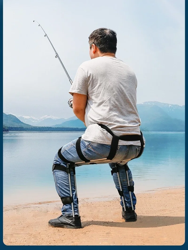 Taburete plegable portátil para deporte, asiento Invisible, exoesqueleto, silla multifuncional para viaje y Pesca