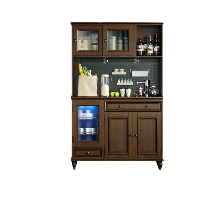 Xl Solid Wood Wire-Wrap Board Sideboard Wine Cabinet High Cabinet Integrated Tea Machine Storage Rack