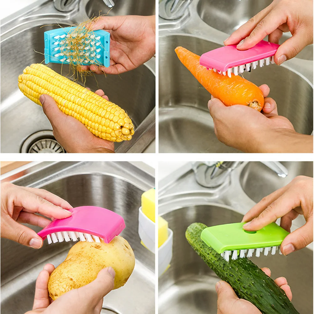 

3pcs Cleaning Brush For Kitchen Removable Scrubber With Suction Cup Stick To Wall Tile Sink Chopstick Vegetable Fruit Tool