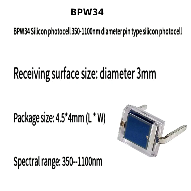 10Pcs/Lot BPW34 DIP-2 Photodiode BPW34 Silicon PIN photodiode infrared receiver tube