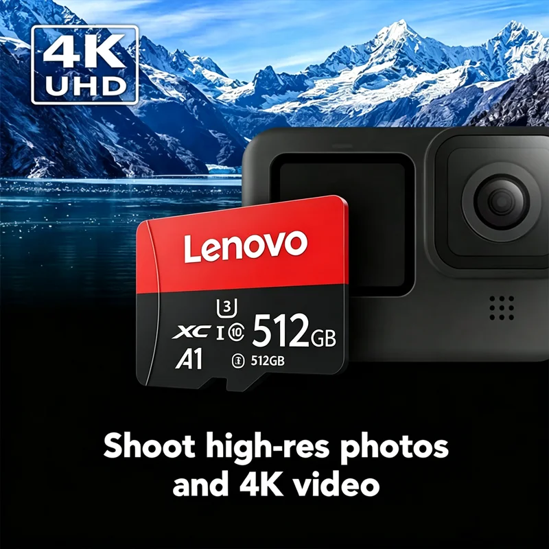 Lenovo 1TB Micro SD Memory Card 256GB 128GB 512GB TF Flash Card UHS-I U3 V30 High Capacity Storage Card for Camera Drone Laptop - view 5