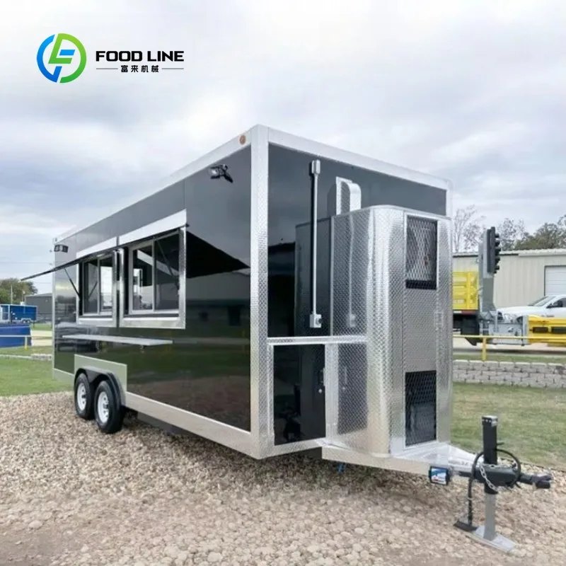 Mobile Color Camping Vehicle Trailer Food Truck with Restaurant Catering Burger Equipment  Customized