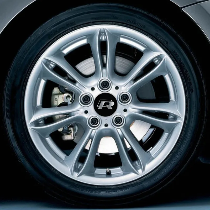 56/60/65mm 4pcs Car Wheel Center Hub Caps Sticker for Volkswagen VW Golf 4 5 6 7 Bora MK7 Beetle Touran Tiguan GTI R Line R32 - view 5