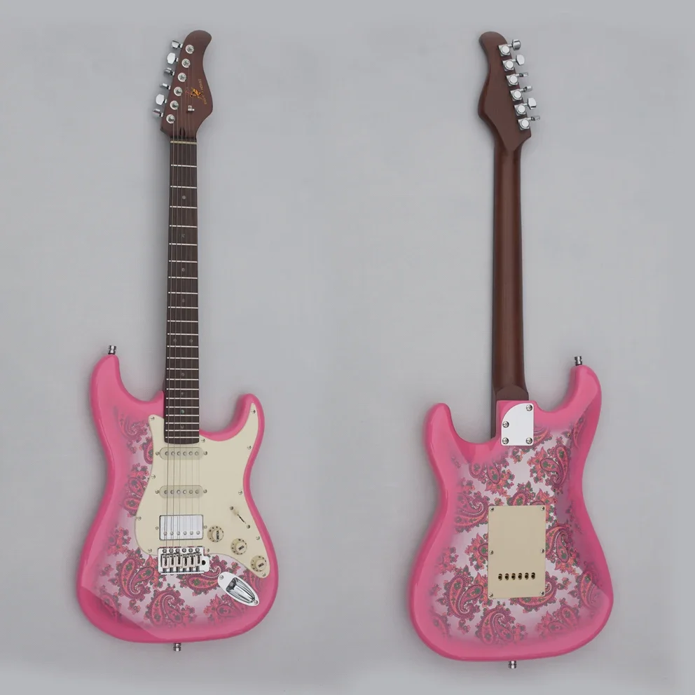 New Arrival China Factory ST Electric Guitar Poplar Body  Carbonized Maple Neck OEM Electric Guitar For Sale