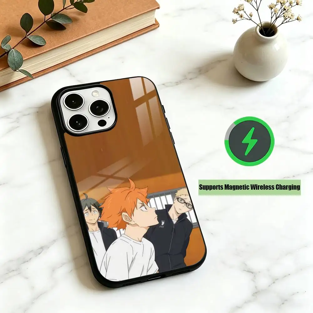 H-Haikyuu Anime Print  Phone Case For iPhone17,16,15,14,13,12,11 Plus,Pro Supports Magnetic Wireless Charging
