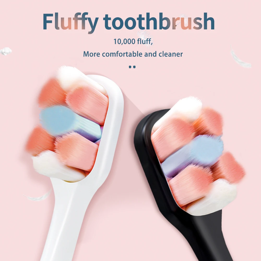 

Soft Toothbrush Ultra-fine Bristle Adult Tooth Brush Deep Cleaning Oral Care Colorful Fluffy Hair Tooth Brush